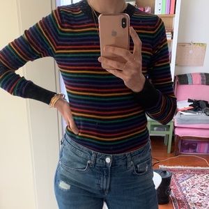 H+M Rainbow black sweater